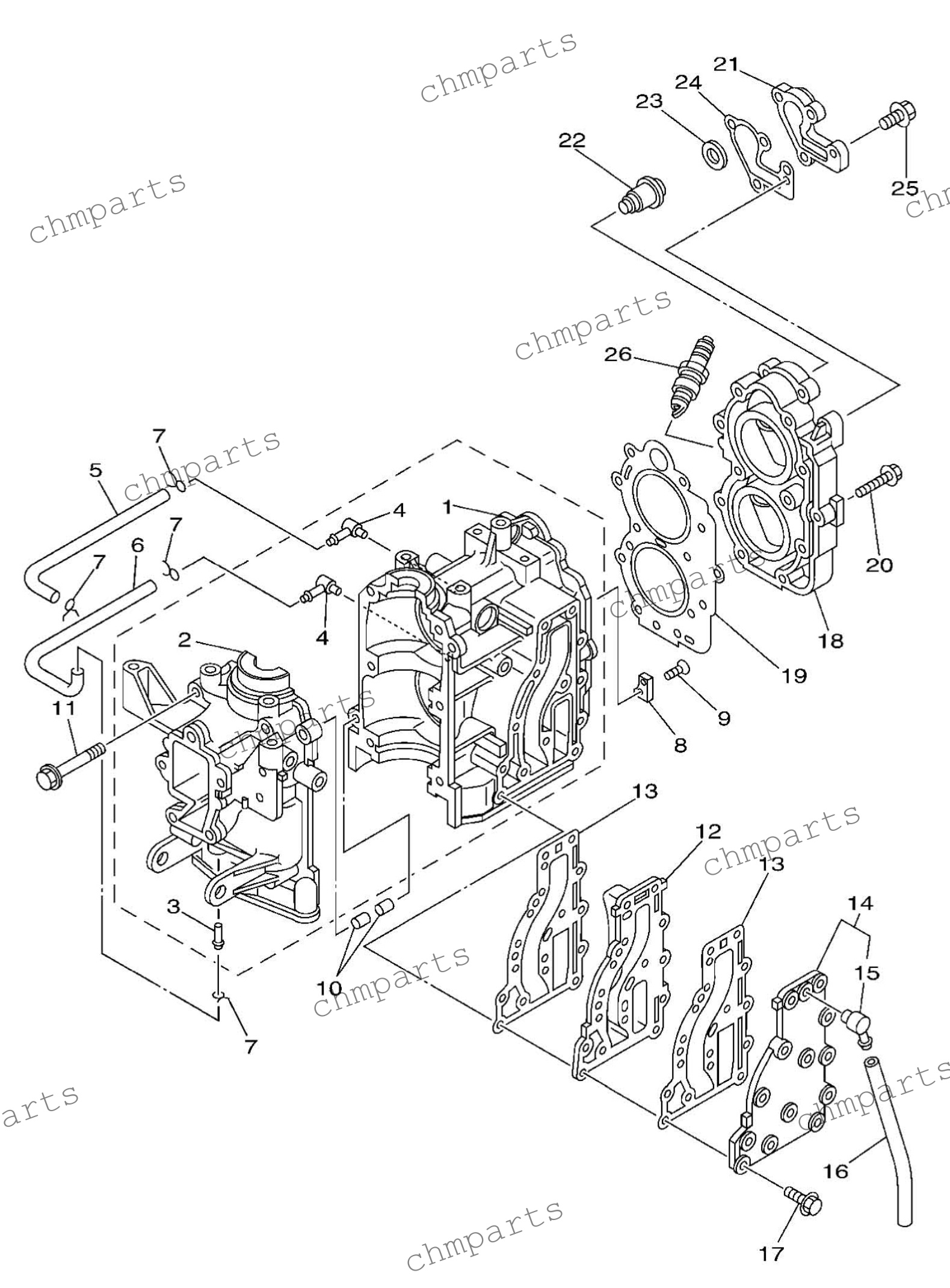 Блок цилиндров, головка, термостат