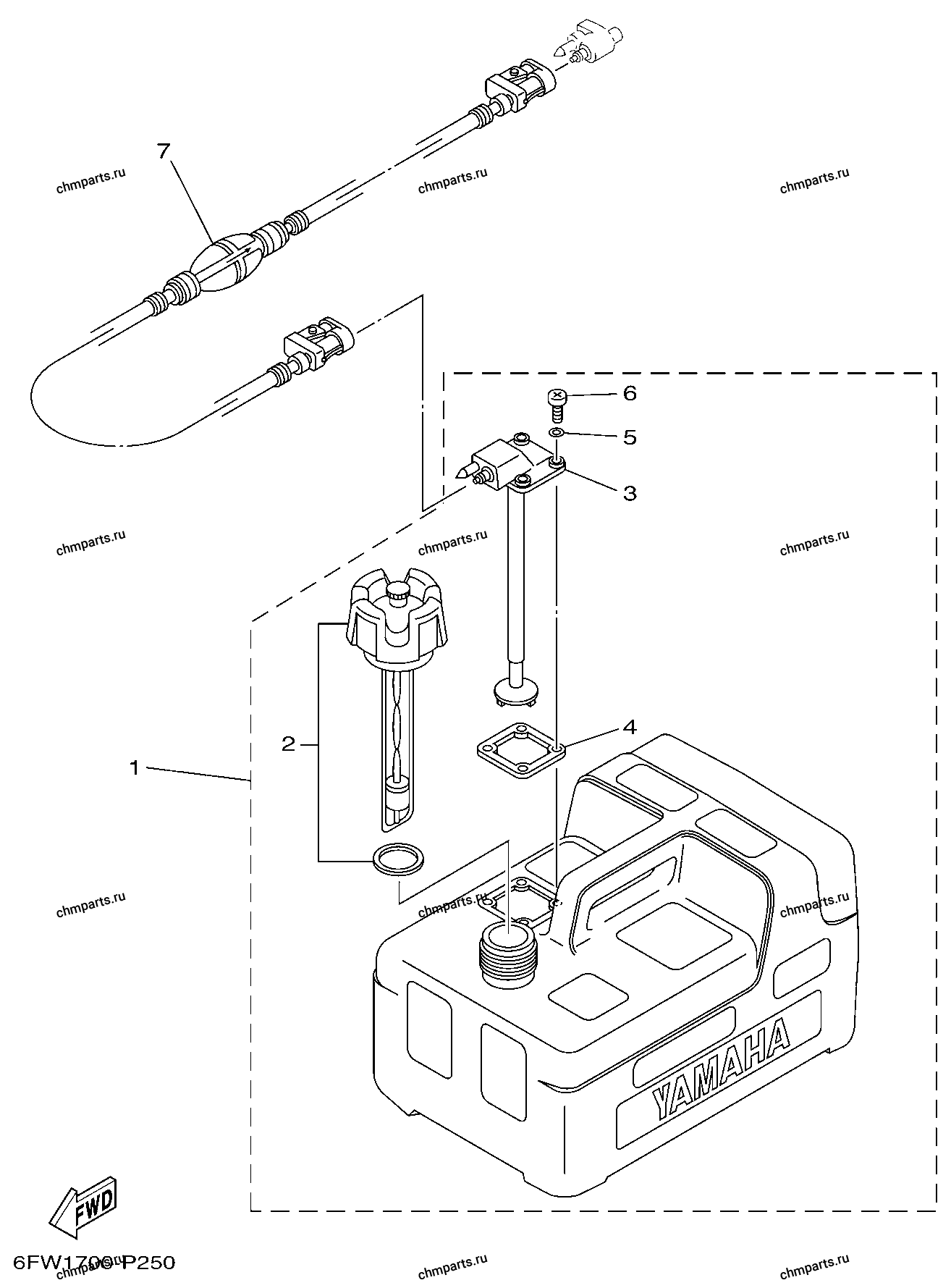 Бак топливный, шланг (тип Yamaha)