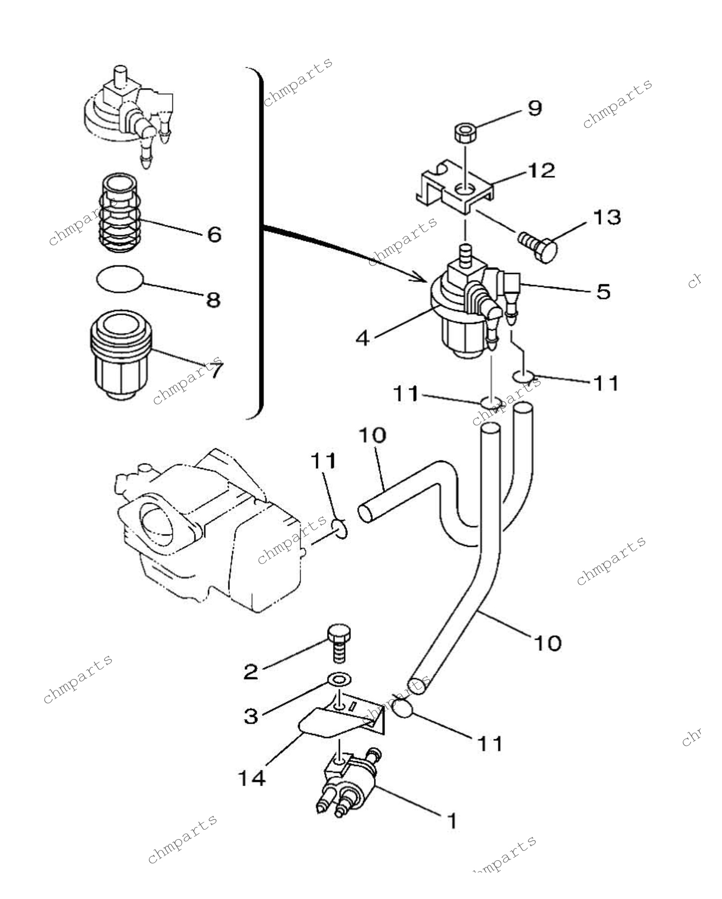 Фильтр топливный, разъём