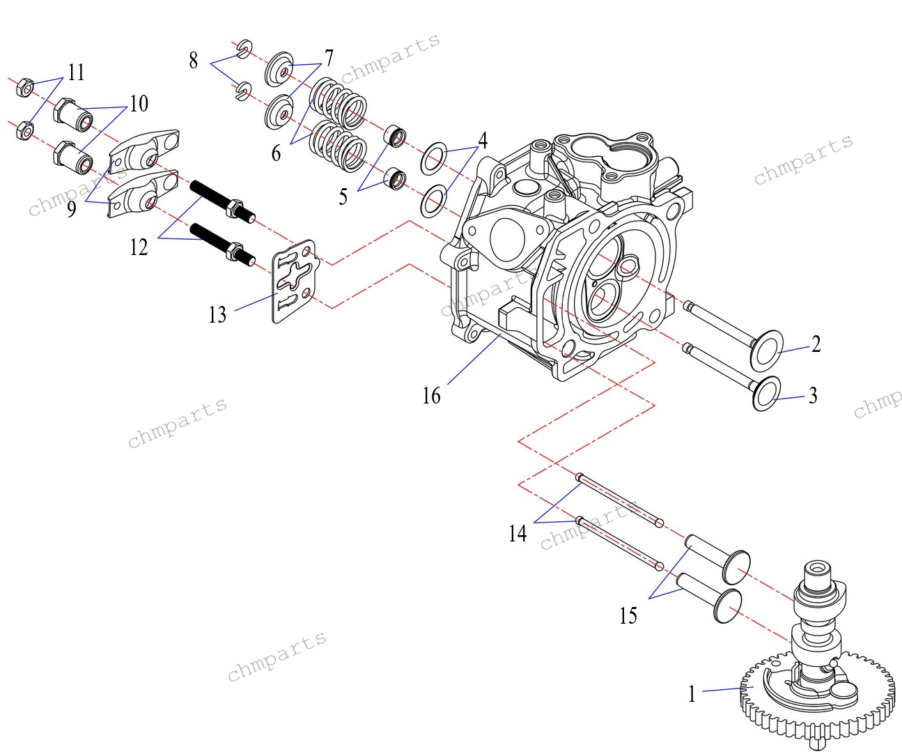Клапаны головки, распредвал