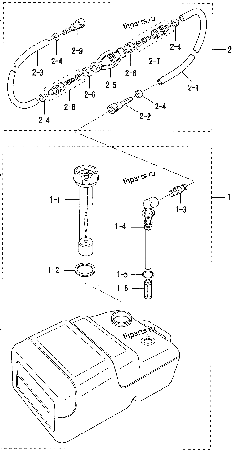 Бак топливный, шланг