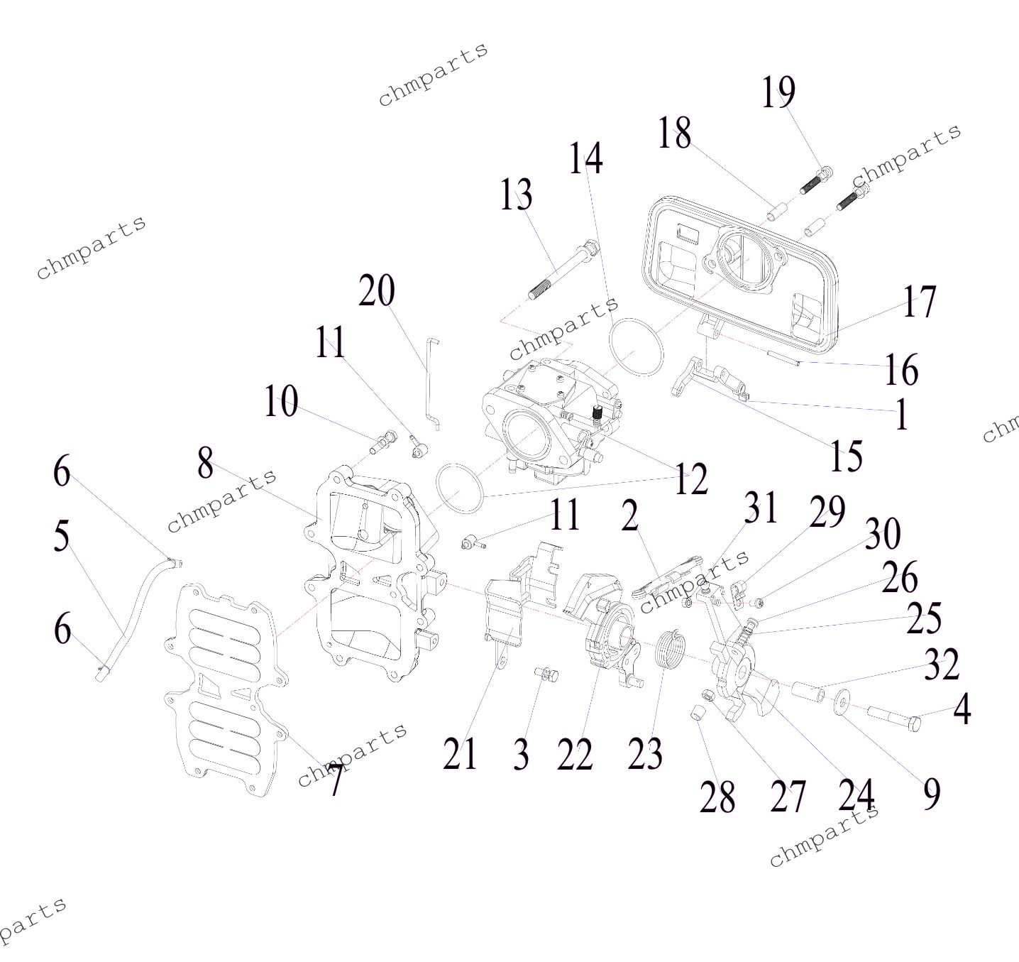 Карбюратор, детали впуска, привод "газа"