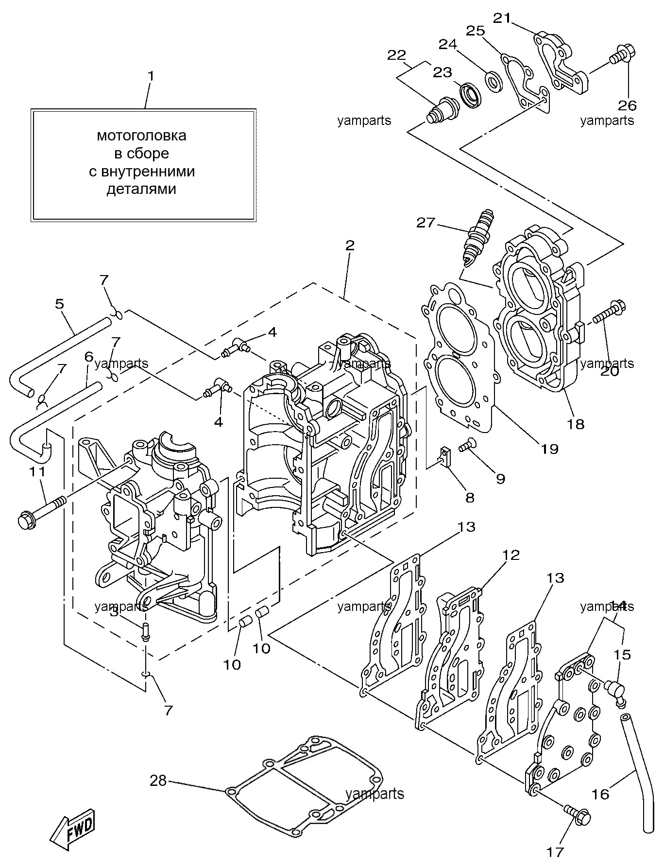 Блок цилиндров, головка, термостат