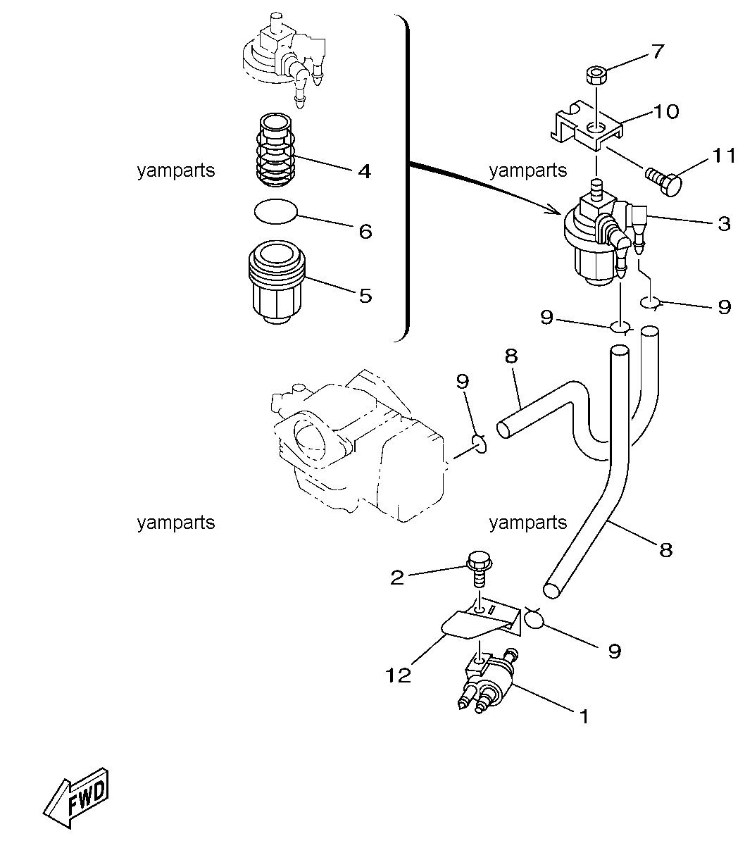 Фильтр топливный, разъём
