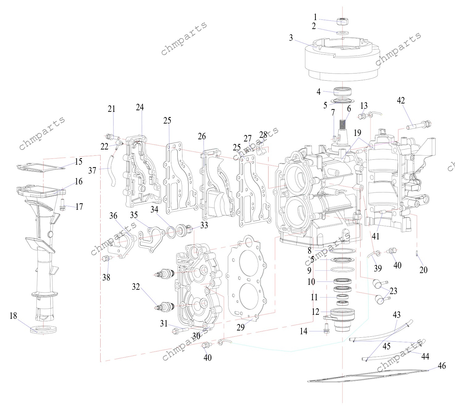 Блок цилиндров, головка, термостат