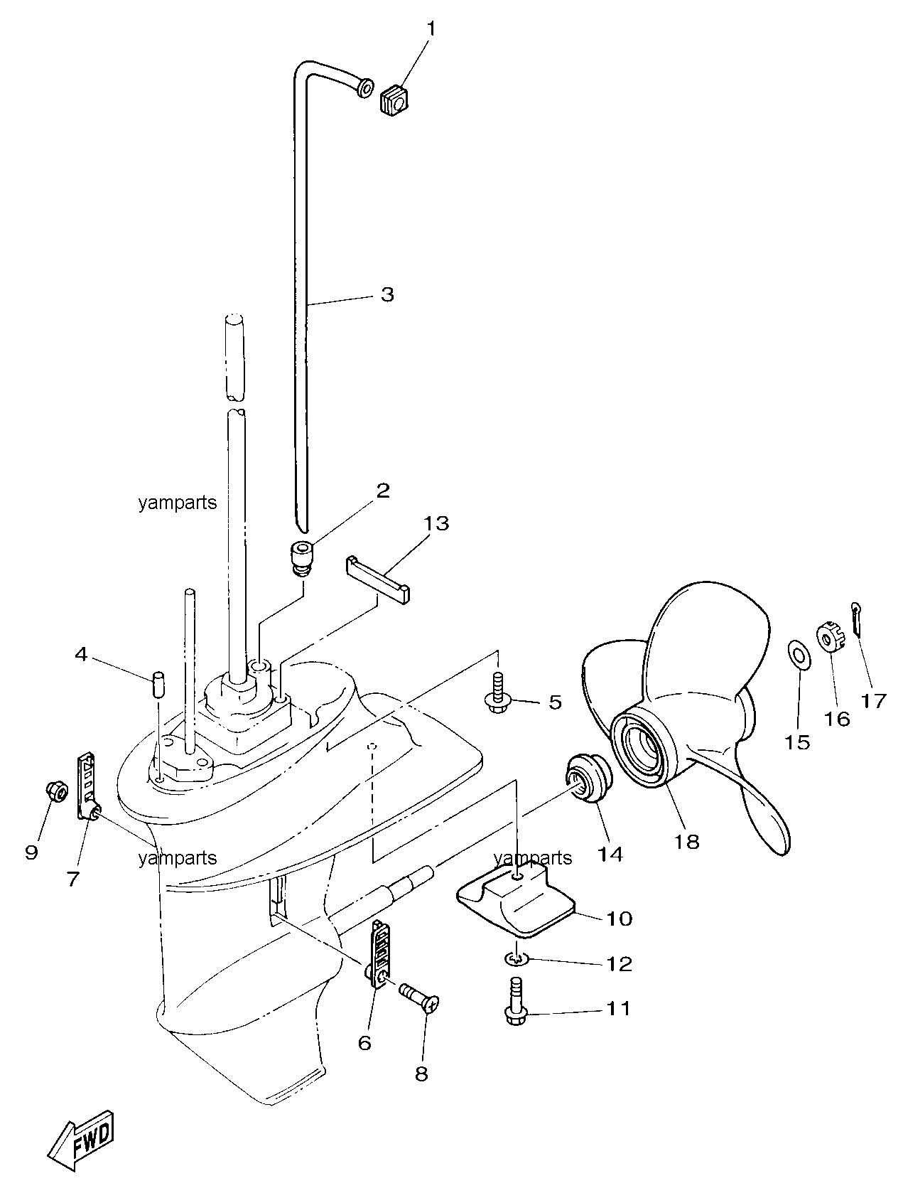 Редуктор, винт гребной