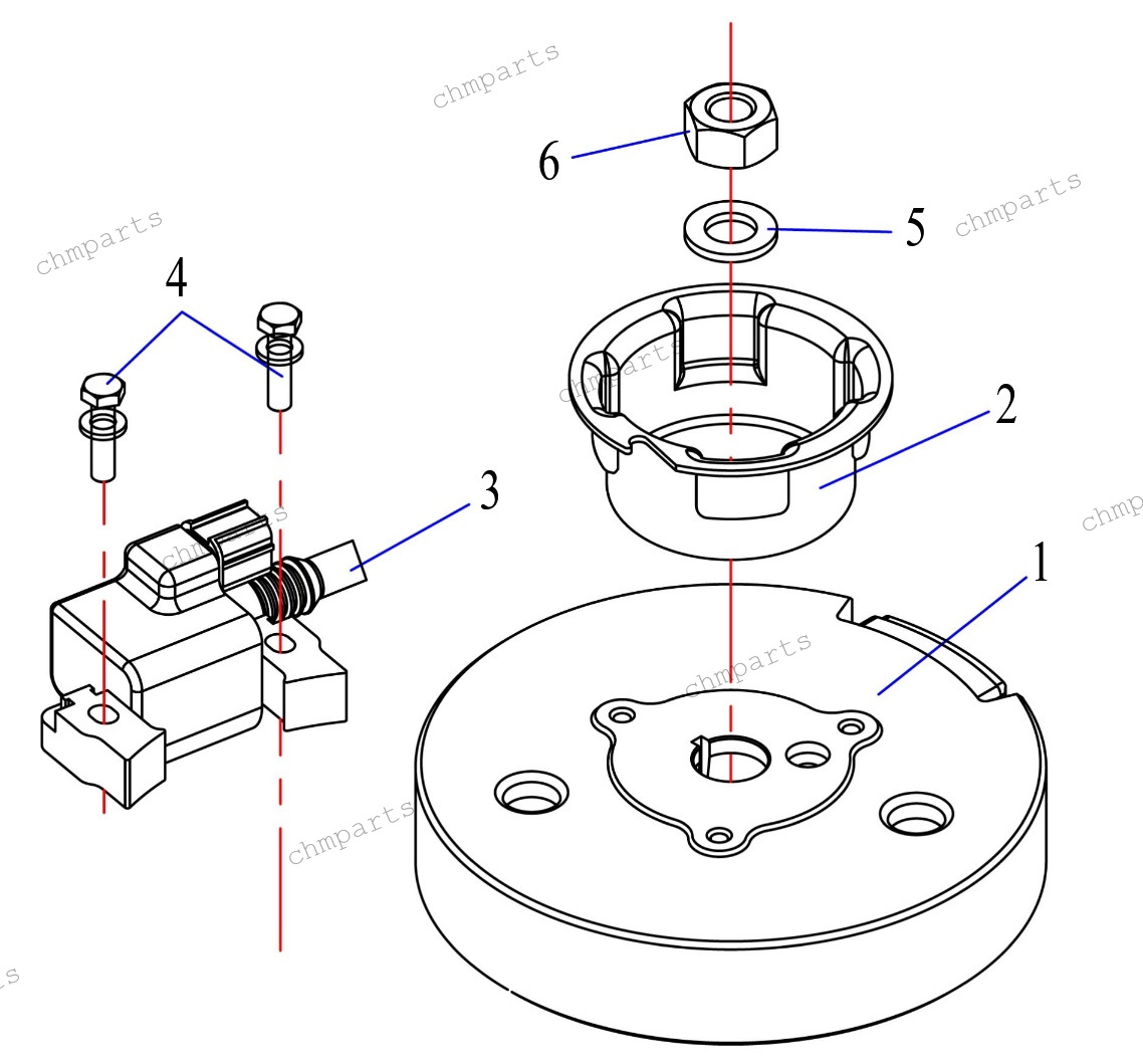 Маховик, катушка зажигания